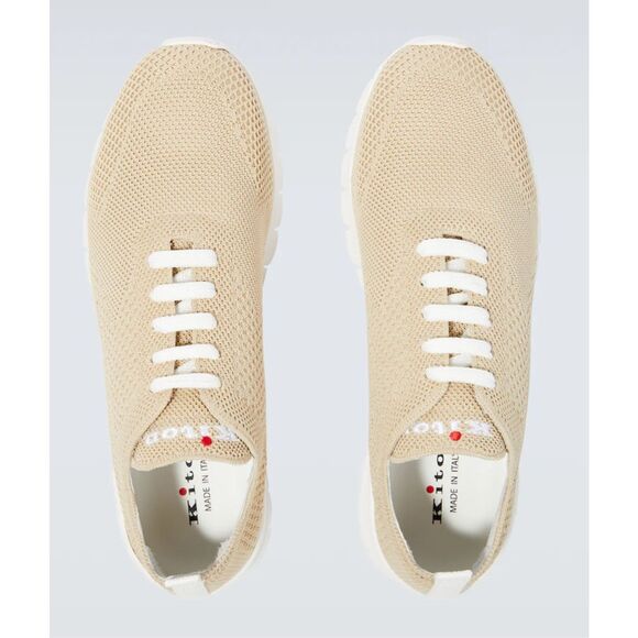 Kiton Men’s FITS - SNEAKERS knit COTTON, beige, Sz 11, $995 - Picture 2 of 12
